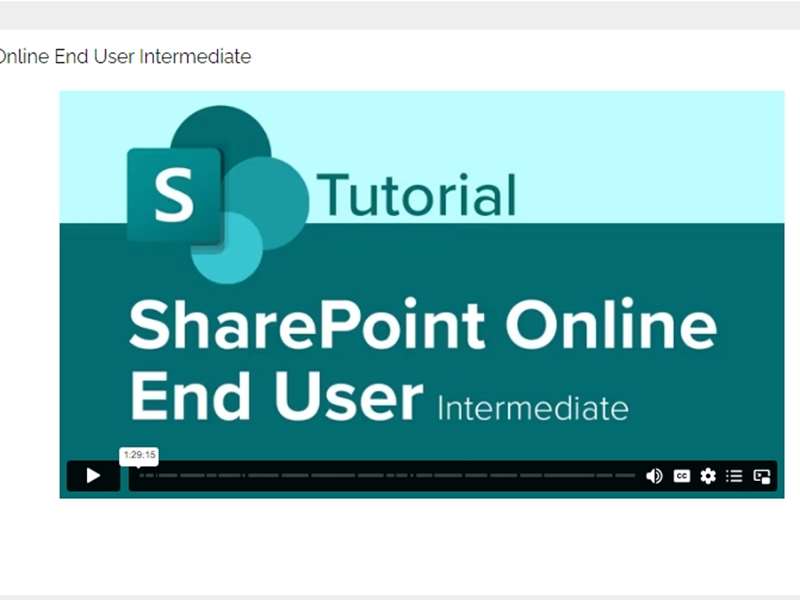 SharePoint Online End User - Intermediate