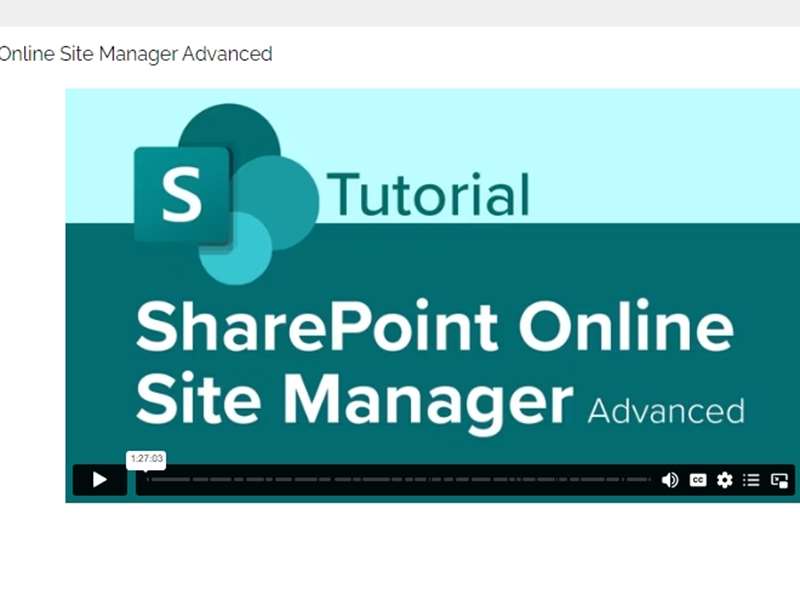 SharePoint Online Site Manager - Advanced
