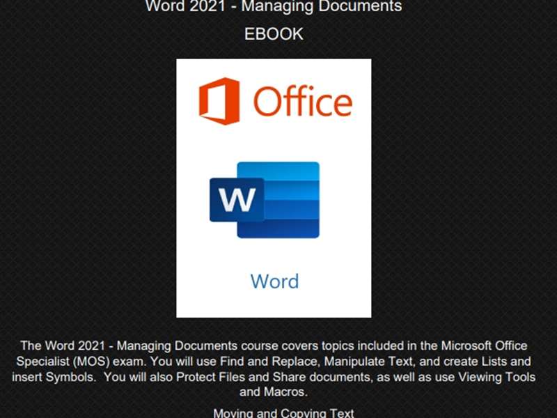Word 2021 - Level 4 - Managing Documents