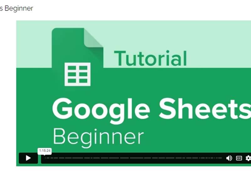 Google Sheets Beginner