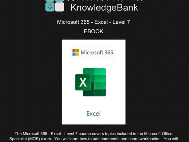Microsoft 365 - Excel - Level 7