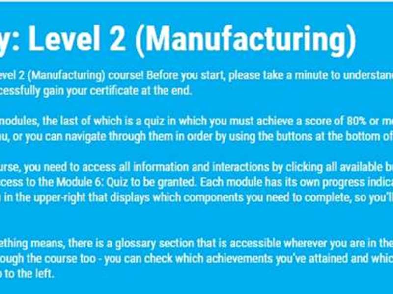 Food Safety: Level 2 (Manufacturing)