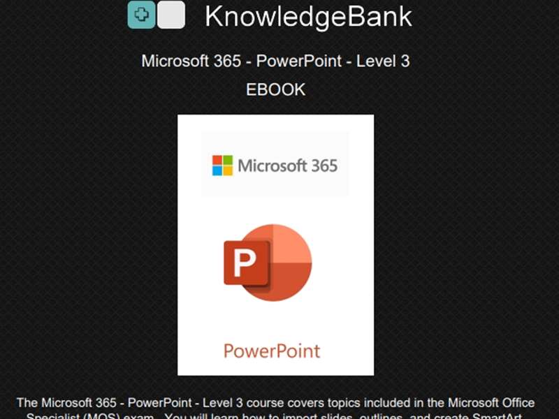 Microsoft 365 - PowerPoint - Level 3