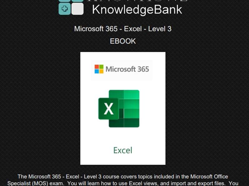 Microsoft 365 - Excel - Level 3