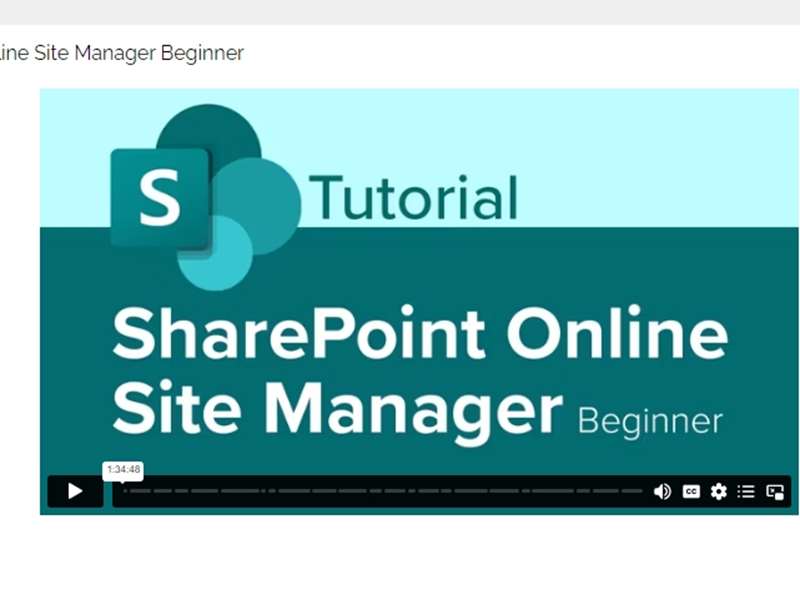 SharePoint Online Site Manager - Beginner