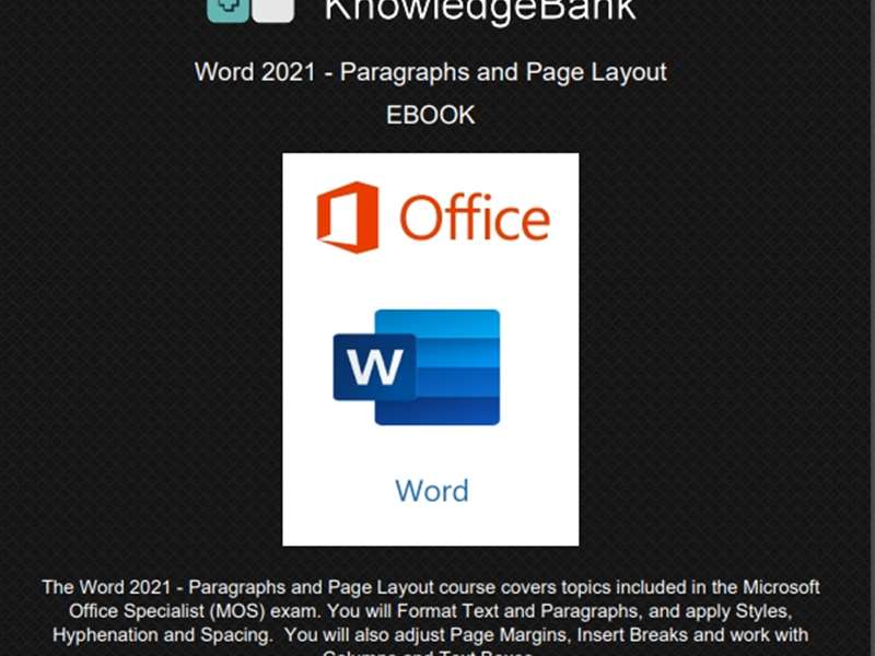 Word 2021 - Level 3 - Paragraphs and Page Layout