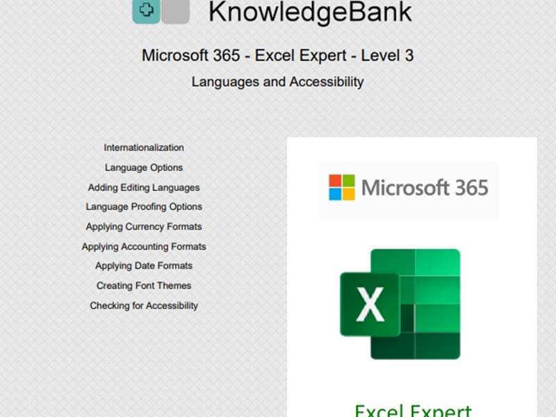 Microsoft 365 - Excel Expert - Level 3