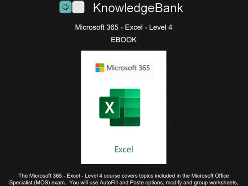 Microsoft 365 - Excel - Level 4