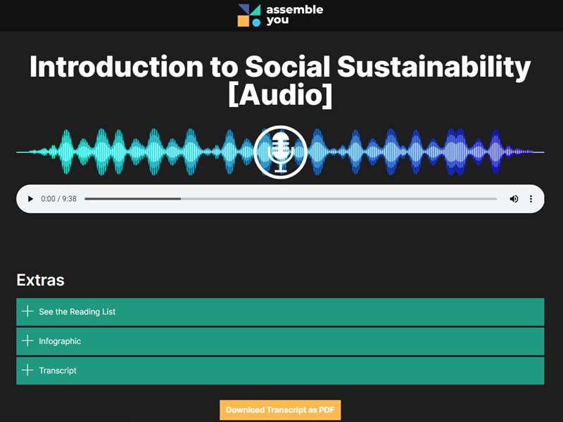 Introduction to Social Sustainability