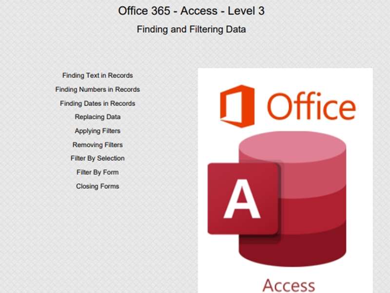 Office 365 - Access 2019 - Level 3
