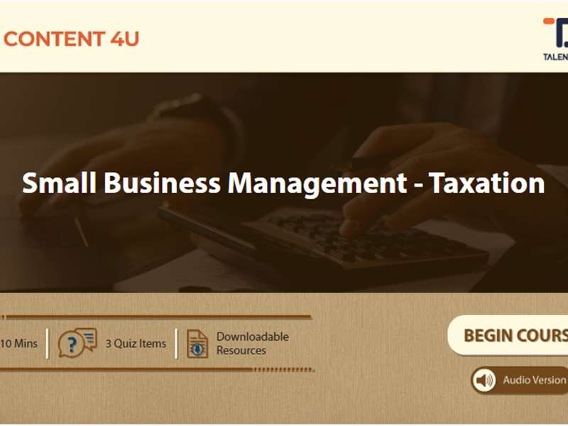 Small Business Management - Taxation