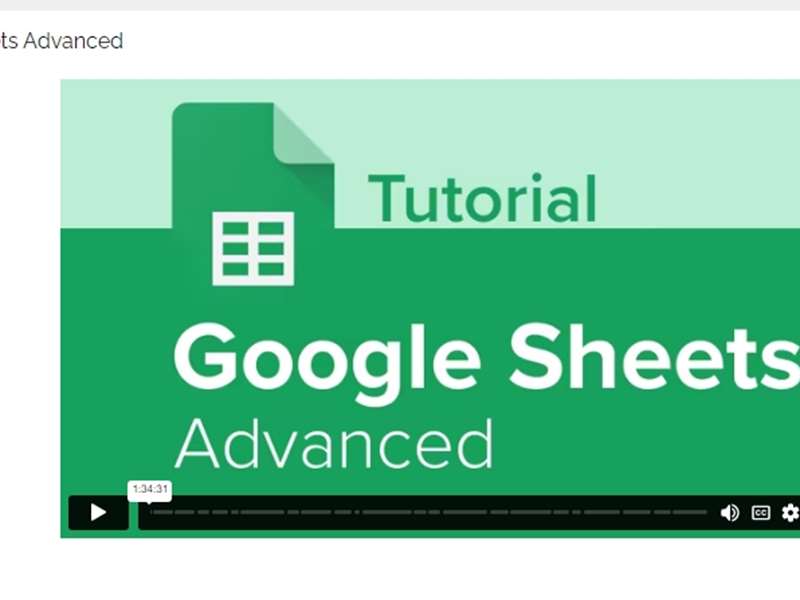 Google Sheets Advanced