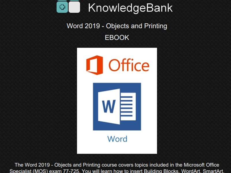 Word 2019 - Level 5 - Objects and Printing
