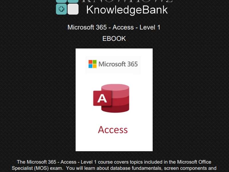 Microsoft 365 - Access - Level 1