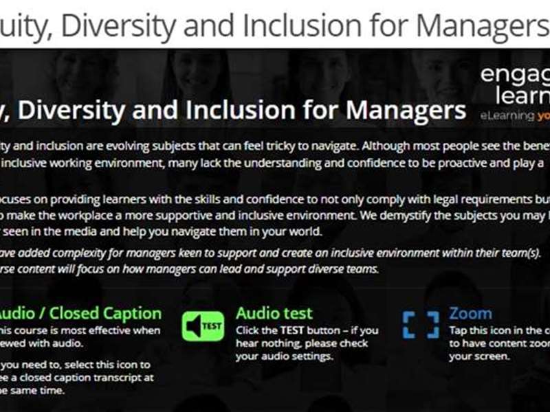 Equity, Diversity and Inclusion for Managers