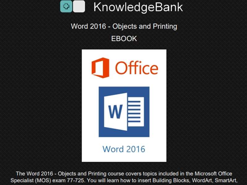 Word 2016 - Level 6 - Objects and Printing