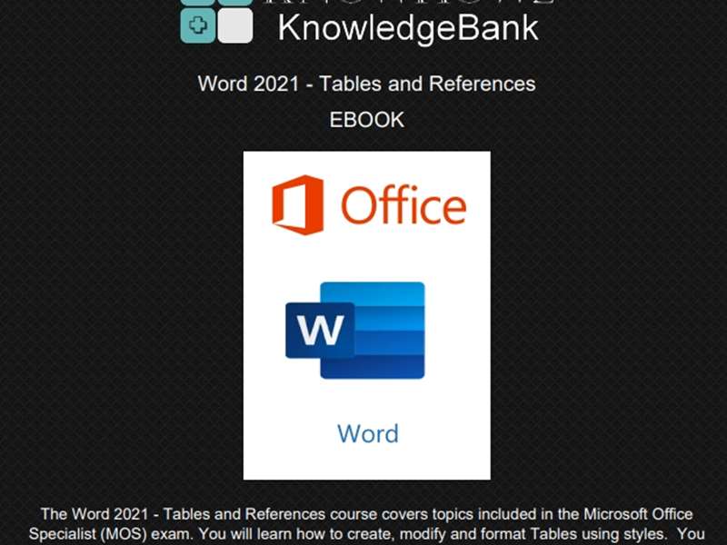 Word 2021 - Level 6 - Tables and References