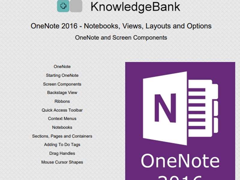 OneNote 2016 - Notebooks, Views, Layouts and Options