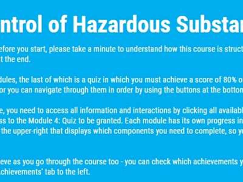 COSHH - Control of Hazardous Substances