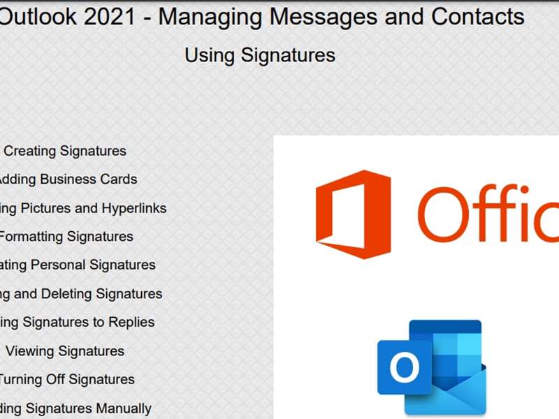 Outlook 2021 - Level 3 - Managing Messages and Contacts