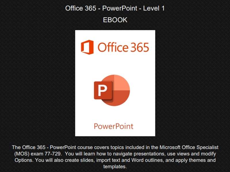 Office 365 - PowerPoint 2019 - Level 1