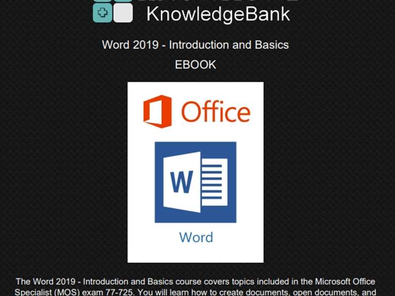 Word 2019 - Level 1 - Introduction and Basics