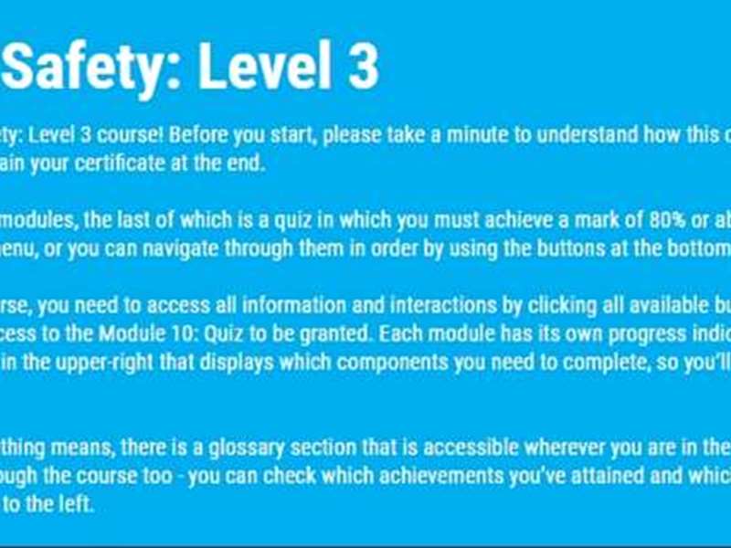 Health and Safety: Level 3