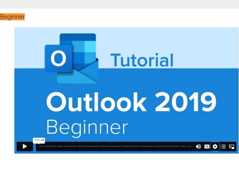 Outlook 2019 Beginner