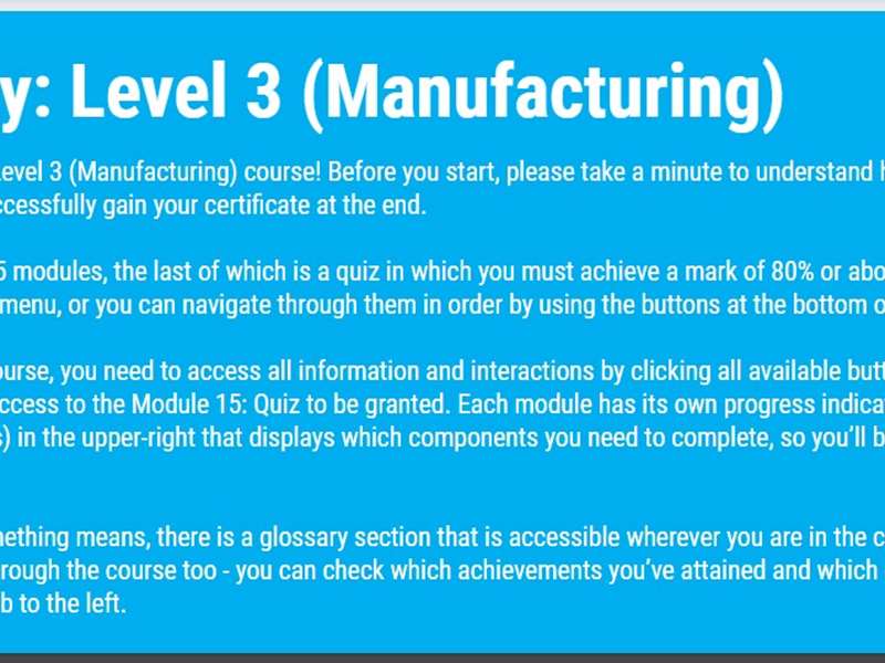Food Safety: Level 3 (Manufacturing)