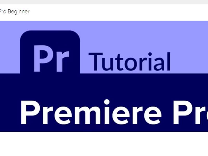 Premiere Pro Beginner